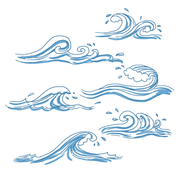 矢量水波荡漾