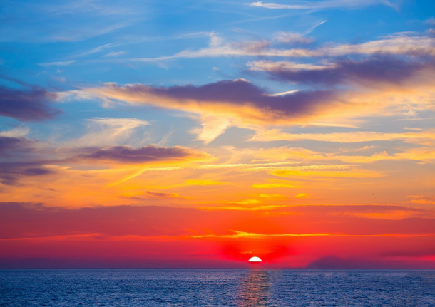 彩色 天空 海边