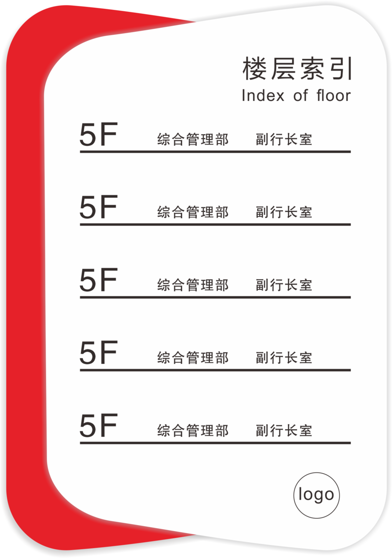 竖向楼层索引牌