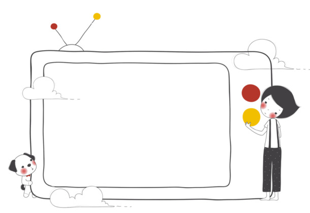手绘创意卡通电视机
