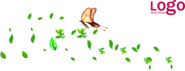树叶蝴蝶清新logo