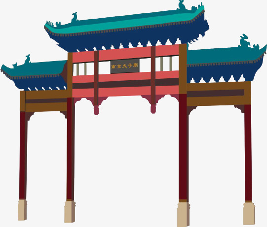 中国风牌楼免扣元素
