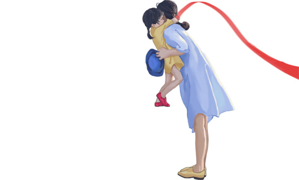 母女手绘元素 感恩母亲节