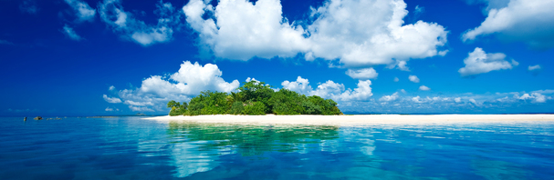 旅游水中岛屿背景banner
