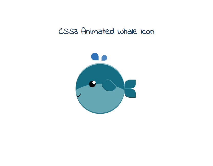 css3动画网站，创意鲸鱼图标设计