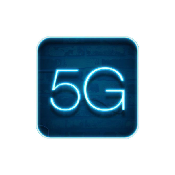 5G来了文字科技感发光图标