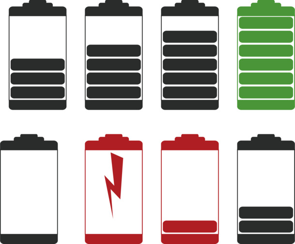彩色电池电量提示符号图标