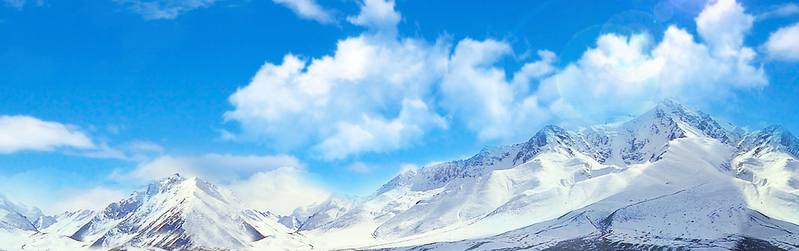 雪山蓝天白云背景