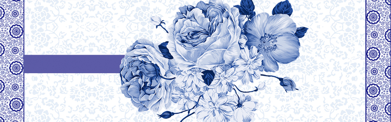青花瓷花纹电商复古banner