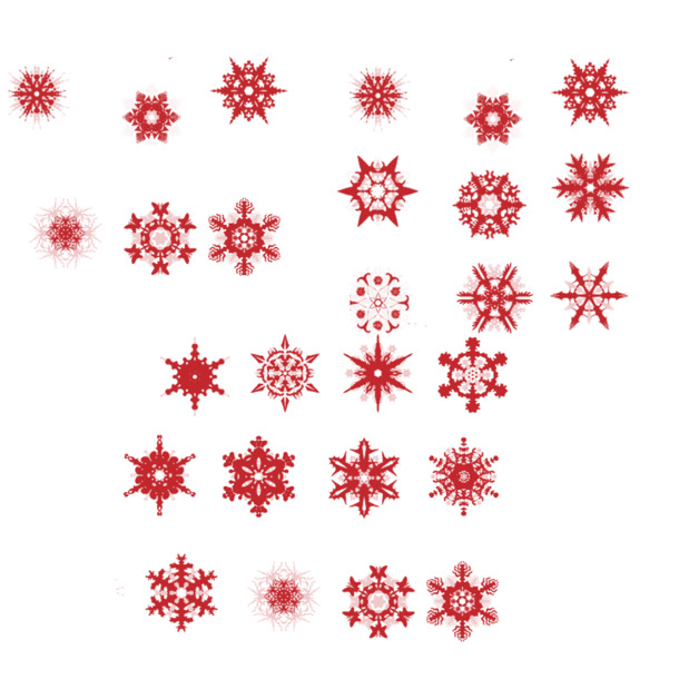 红色雪花元素免扣