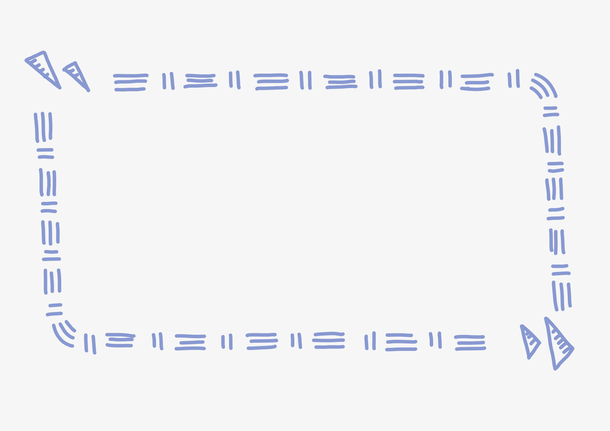 蓝色手绘简约线条边框