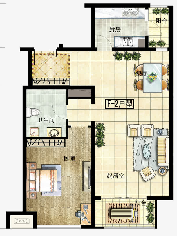 高档手绘户型图家装平面图