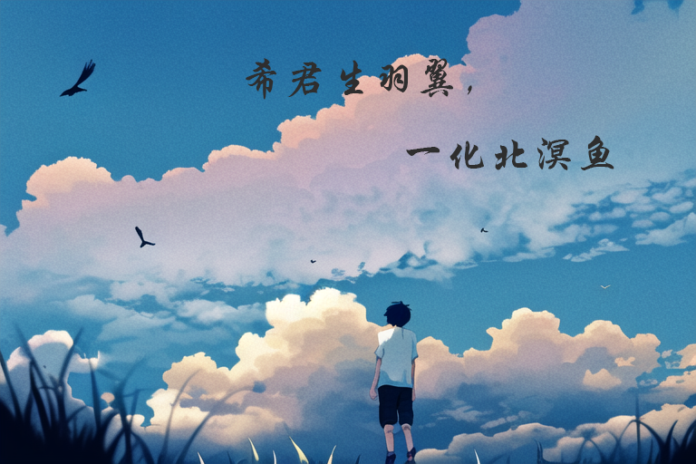 蓝天 云和 飞鸟 清幽 插画 4K 高清壁纸