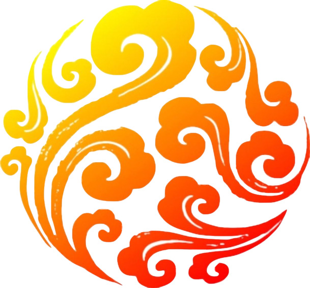 国潮古代云纹金红祥云元素