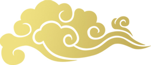 黄色喜庆手绘祥云花纹