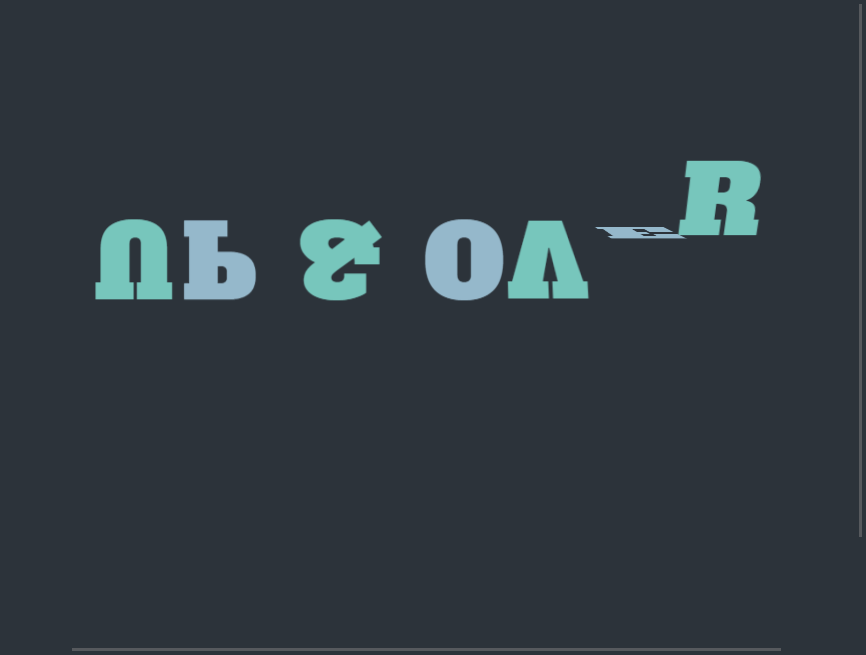 反向文字代码，文字翻转动画制作