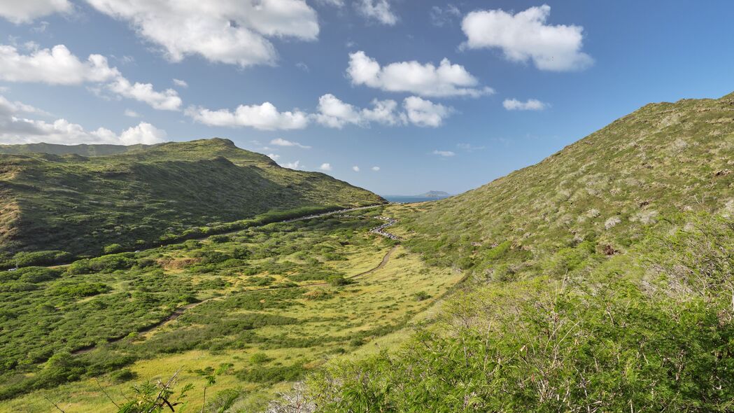 3840x2160 山谷 草地 丘陵 风景 自然壁纸 背景4k uhd 16:9