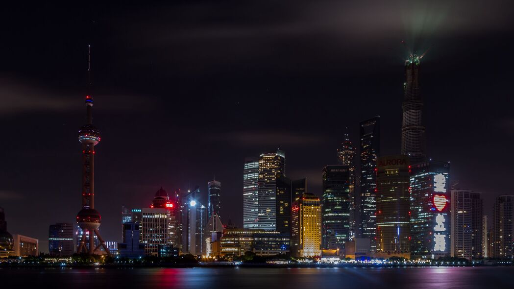 3840x2160 塔 建筑 大海 夜晚 城市壁纸 背景4k uhd 16:9