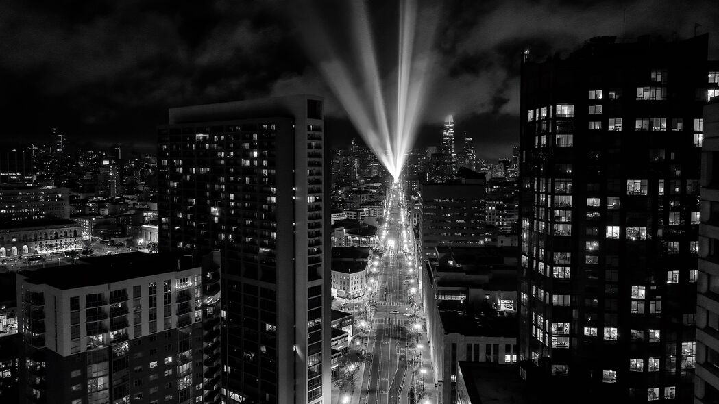 3840x2160 道路 灯光 灯笼 夜晚 城市 建筑壁纸 背景4k uhd 16:9