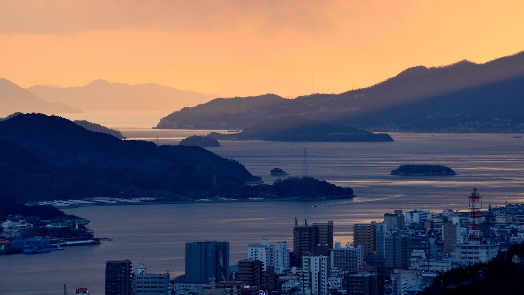 3840x2160 海湾 岛屿 建筑 晚壁纸 背景4k uhd 16:9