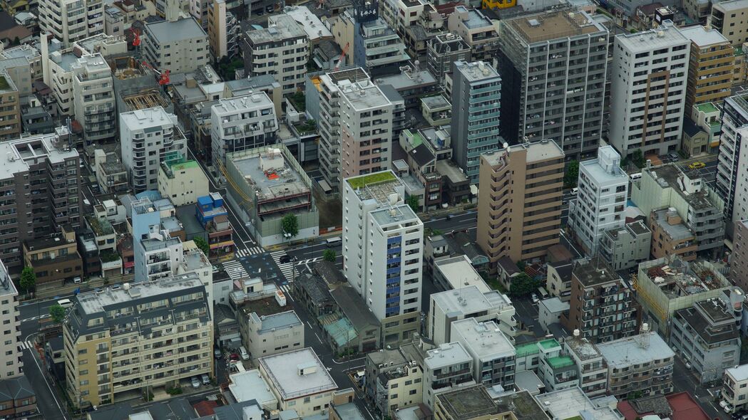 3840x2160 城市 房屋 建筑物 鸟瞰图 灰色壁纸 背景4k uhd 16:9