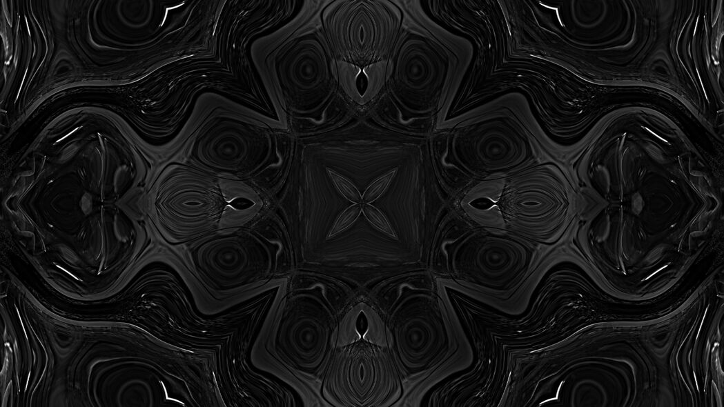 3840x2160 万花筒 黑色 形状 抽象壁纸 背景