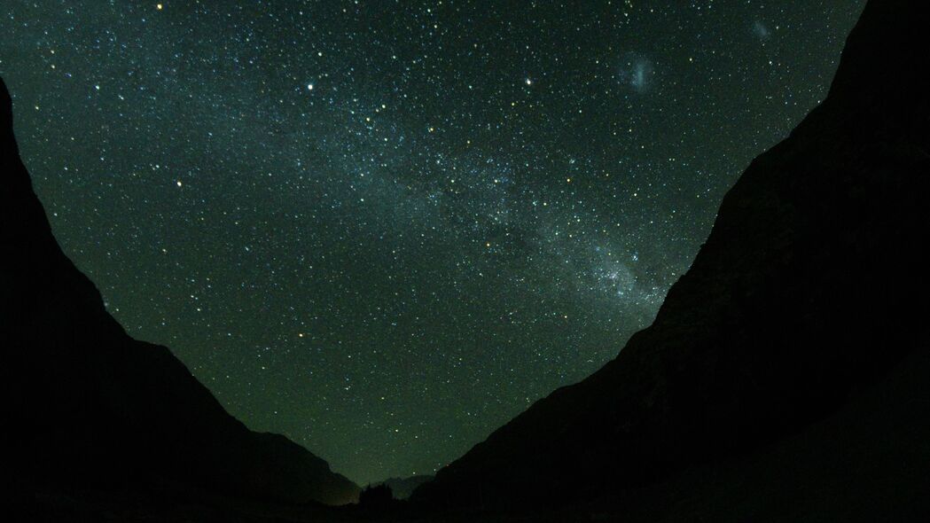 3840x2160 山丘 剪影 星空 夜晚 深色壁纸 背景4k uhd 16:9