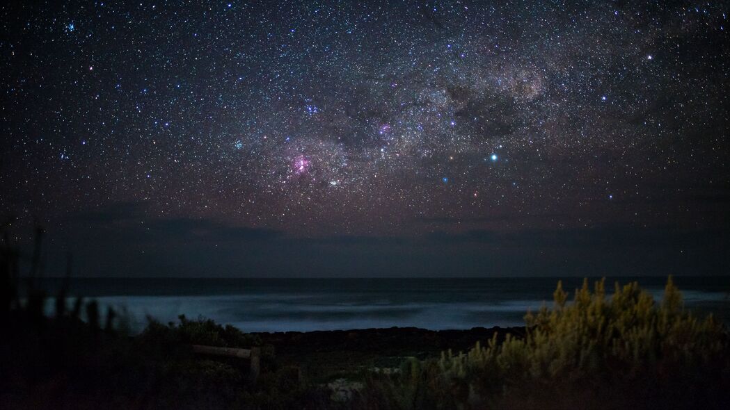 3840x2160 银河 夜 河 岸 草壁纸 背景4k uhd 16:9