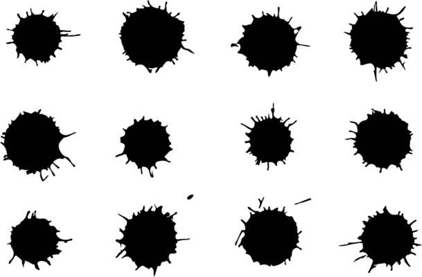 矢量墨迹喷溅素材