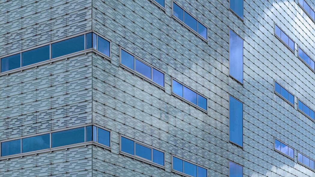 3840x2160 建筑 立面 窗户 蓝色壁纸 背景4k uhd 16:9