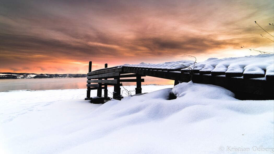 3840x2160 雪 建筑 冬天 云壁纸 背景4k uhd 16:9