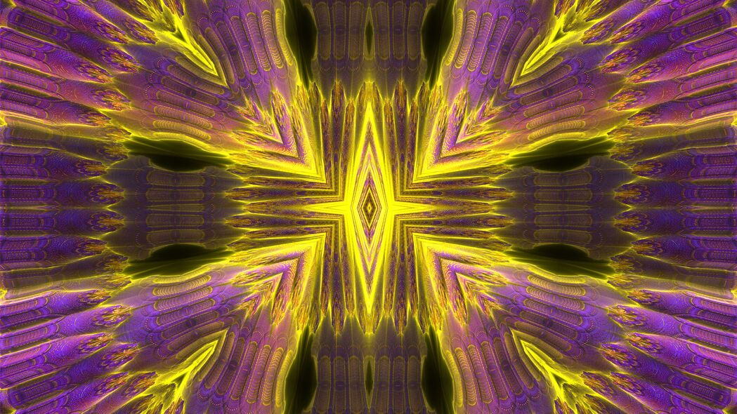 3840x2160 钻石 射线 形状 紫色 黄色壁纸 背景4k uhd 16:9