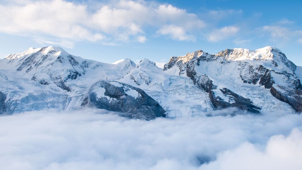 3840x2160 山脉 雪 斜坡 阳光 自然壁纸 背景4k uhd 16:9