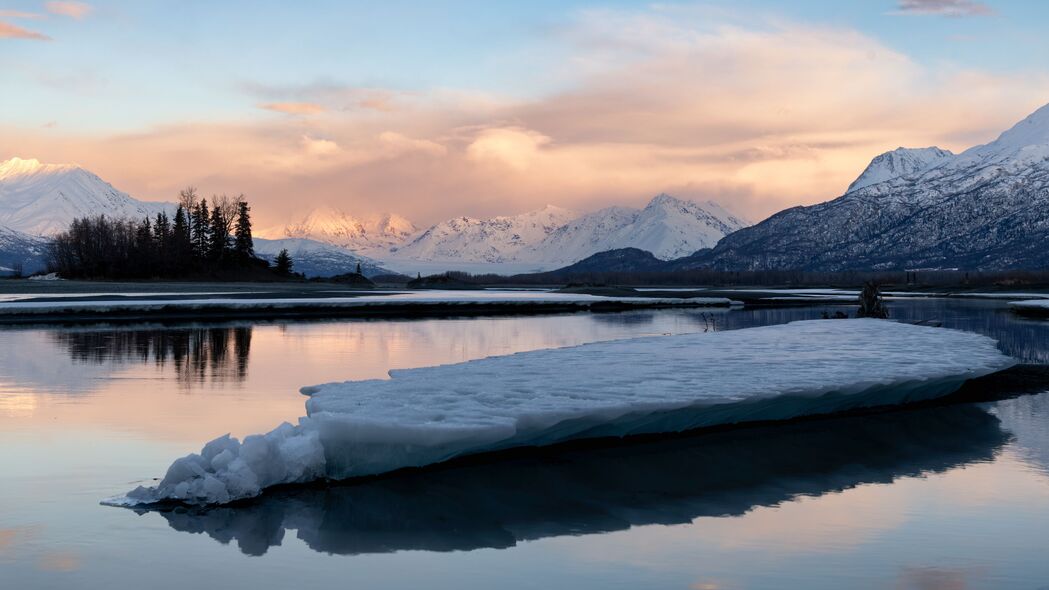 3840x2160 河 冰 山 雪壁纸 背景4k uhd 16:9