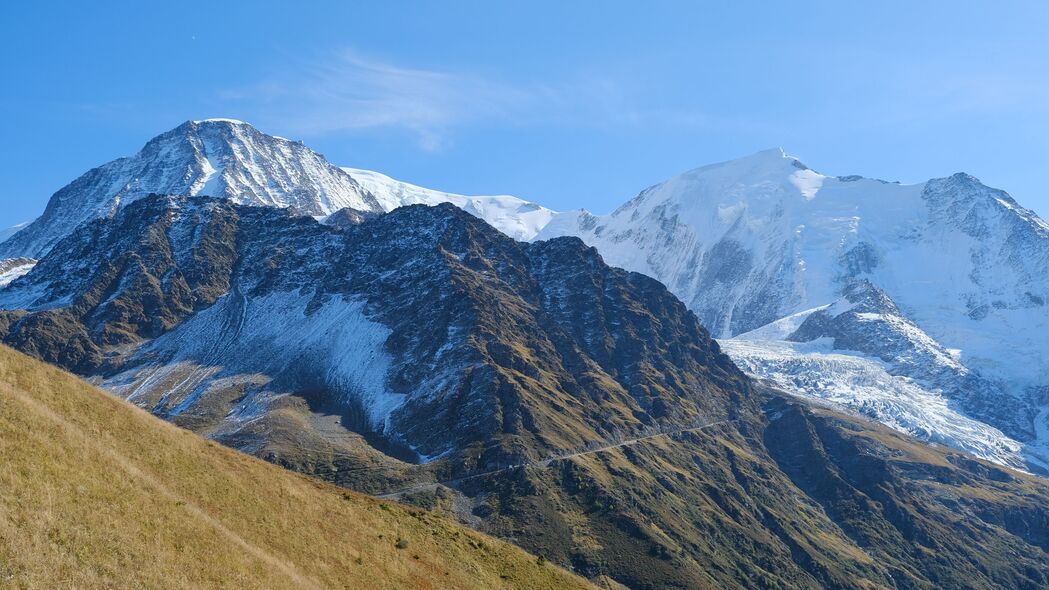 3840x2160 山脉 雪 斜坡 浮雕壁纸 背景4k uhd 16:9