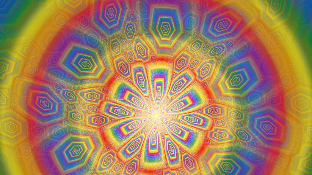 3840x2160 形状 发光 彩虹 抽象 明亮的壁纸 背景4k uhd 16:9