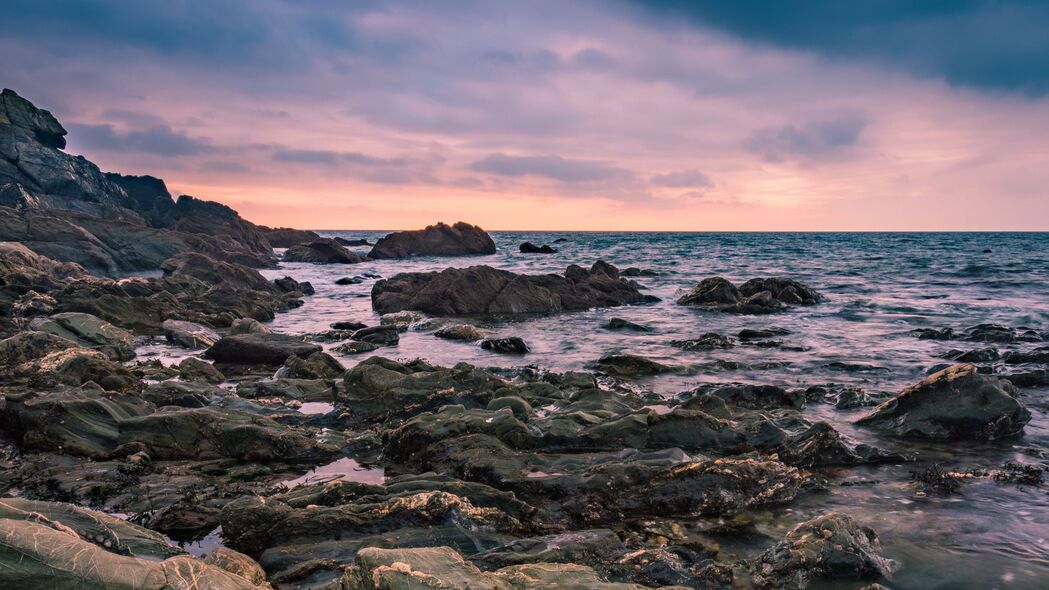 3840x2160 石头 海岸 大海 云壁纸 背景4k uhd 16:9