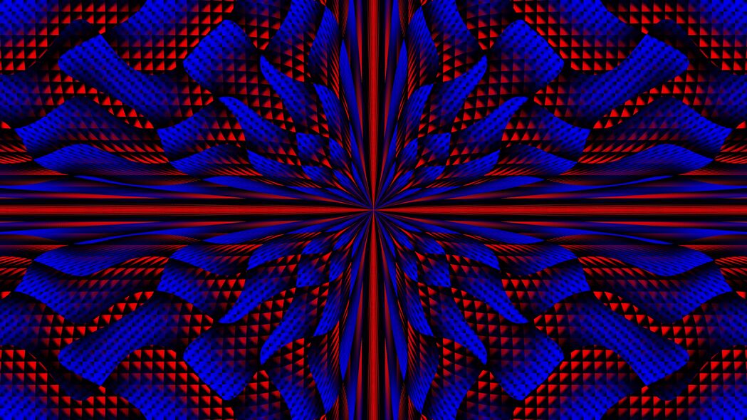 3840x2160 射线 三角形 形状 抽象 蓝色 红色壁纸 背景4k uhd 16:9