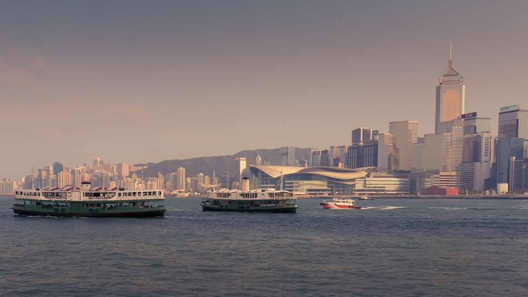 3840x2160 建筑 大海 船 城市壁纸 背景4k uhd 16:9