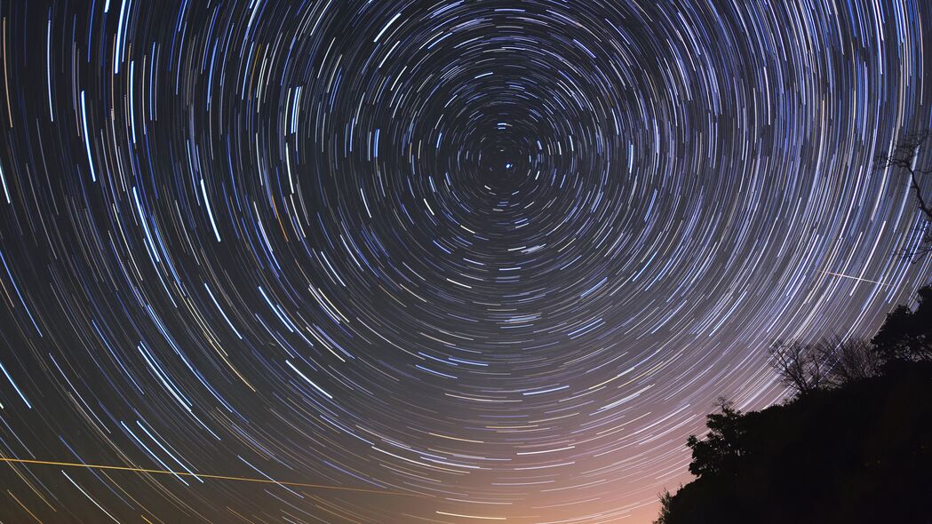 3840x2160 星空 长曝光 夜间壁纸 背景4k uhd 16:9