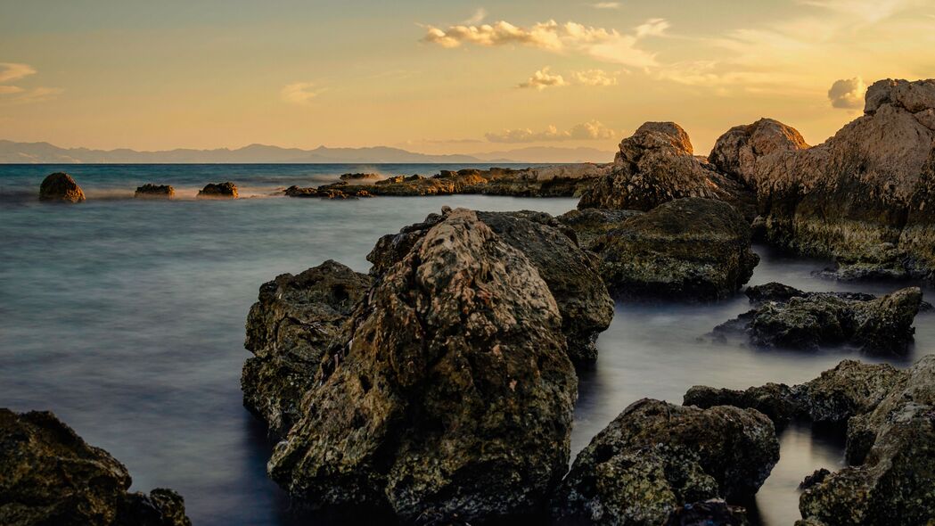 3840x2160 石头 大海 风景 自然 4k壁纸 uhd 16:9