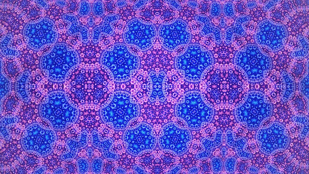 3840x2160 分形 图案 霓虹灯 紫色 蓝色 抽象 4k壁纸 uhd 16:9