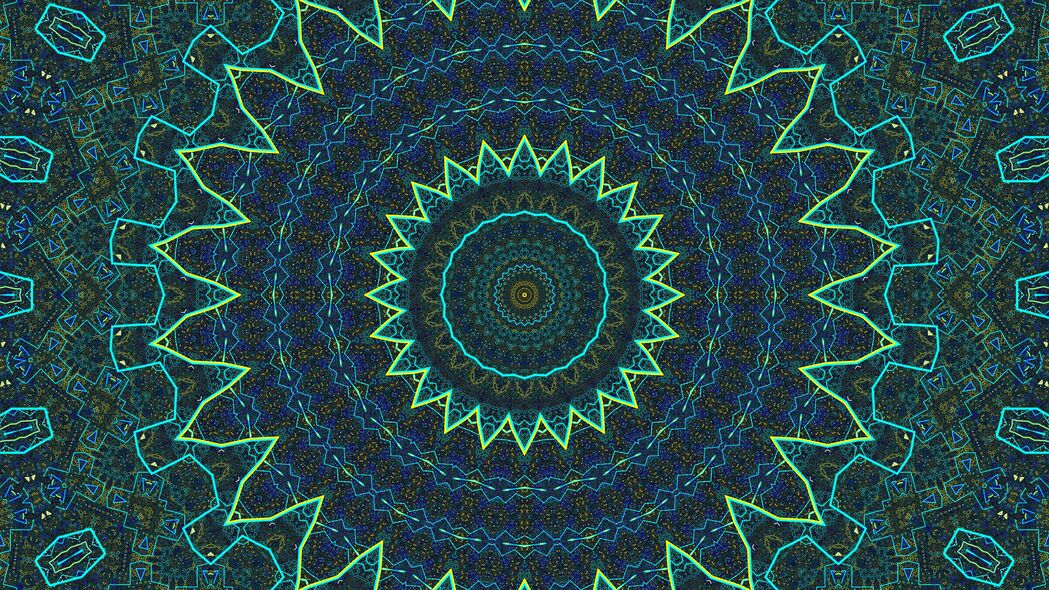 3840x2160 分形 图案 圆圈 抽象 绿色 4k壁纸 uhd 16:9