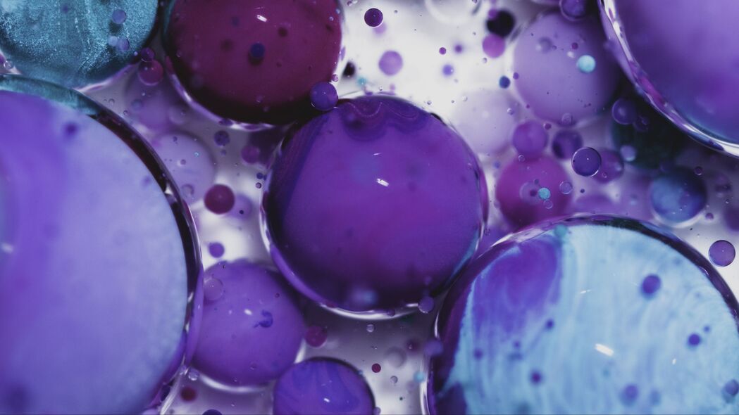 3840x2160 液体 球 紫色 蓝色 宏观 4k壁纸 uhd 16:9