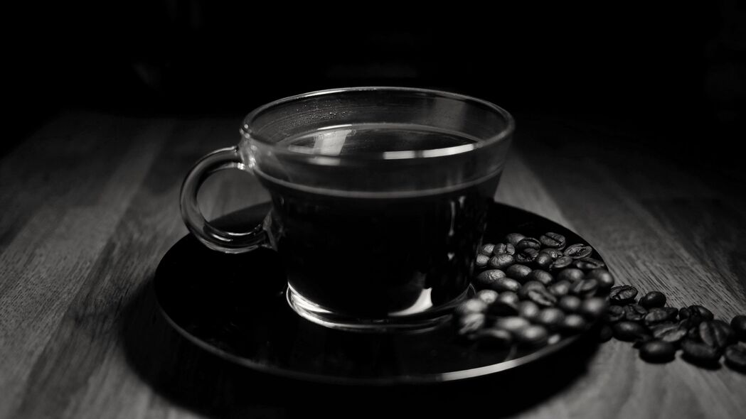 3840x2160 咖啡 饮料 咖啡豆 杯子 黑白 4k壁纸 uhd 16:9