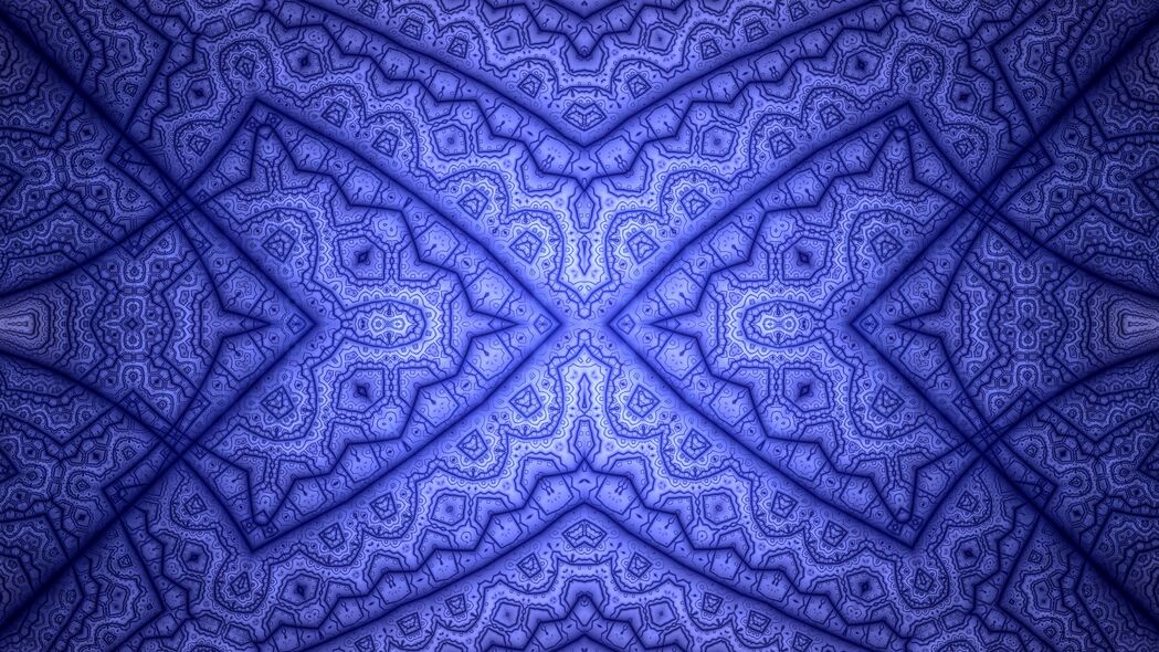 3840x2160 分形 线条 图案 蓝色 抽象 4k壁纸 uhd 16:9