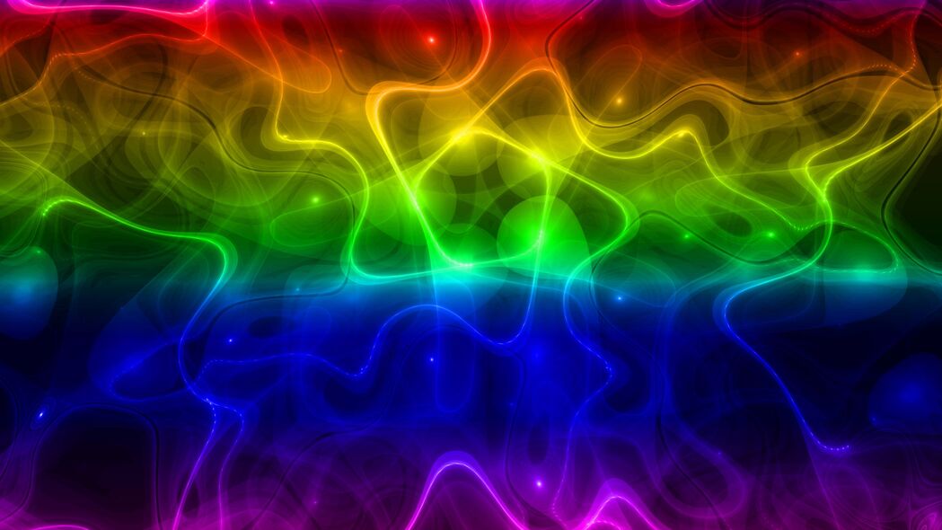 3840x2160 波浪 弯曲 彩虹 抽象 彩色壁纸 背景