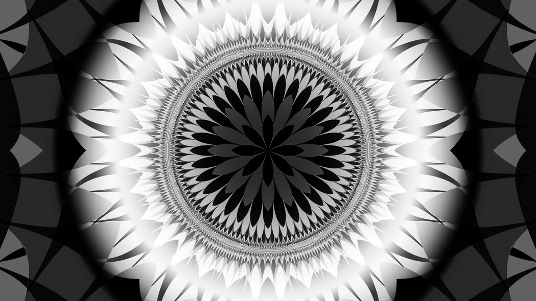 3840x2160 分形 形状 抽象 黑白 4k壁纸 uhd 16:9