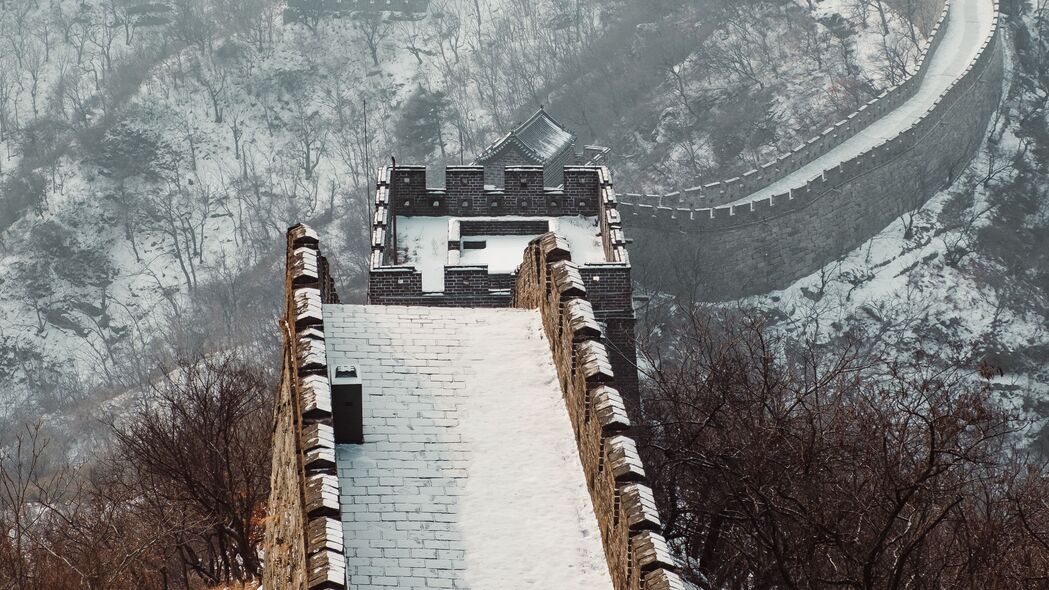 3840x2160 中国长城 建筑 旅游景点 雪 中国 4k壁纸 uhd 16:9