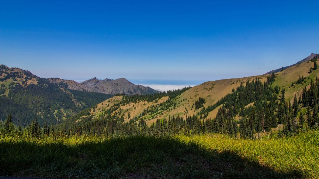 3840x2160 山脉 山谷 丘陵 树木 风景 4k壁纸 uhd 16:9